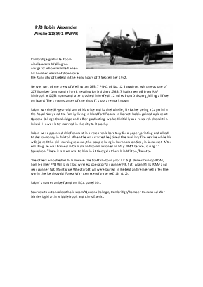 A preview of a PDF biography for Ainslie, Robin Alexander